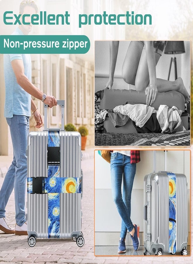 Slohif Luggage Straps for Suitcases Travel Belt Accessories Luggage Connector Identifiers Over Handle with Buckle Unique Nylon Adjustable Strap for Sleeping Bag Car Seat Star(2 Pack) - Image 5